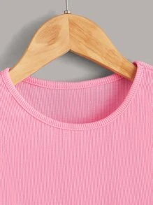 Tween Girl 2pcs Solid Crew Neck Tank Top - Multicolor - View 7