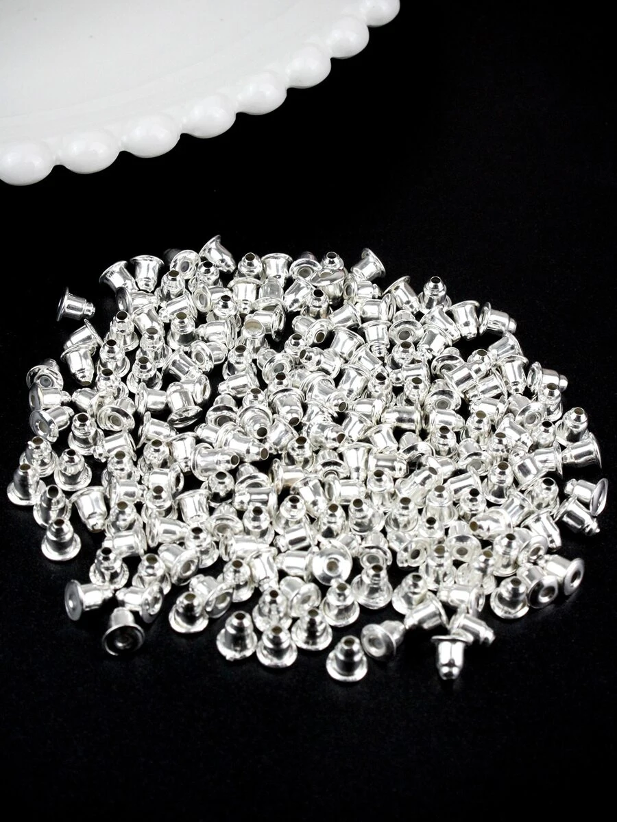 200 chiếc Bông tai kim loại Phụ kiện - Bạc - Xem 1