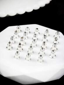 200 chiếc Bông tai kim loại Phụ kiện - Bạc - Xem 2