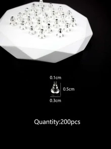 200 chiếc Bông tai kim loại Phụ kiện - Bạc - Xem 3