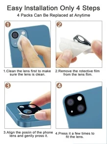 1 PCS Kính bảo vệ ống kính điện thoại bằng kính cường lực - màu đen - Xem 4