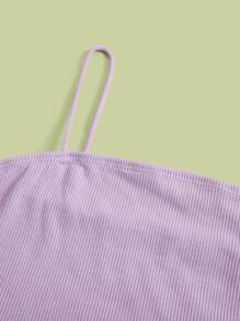 SHEIN Teen Girls 3pcs Solid Crop Cami Top - Multicolor - View 4