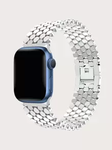 Correa de reloj de acero inoxidable compatible con Apple Watch Series 7 - Plateado - Ver 1