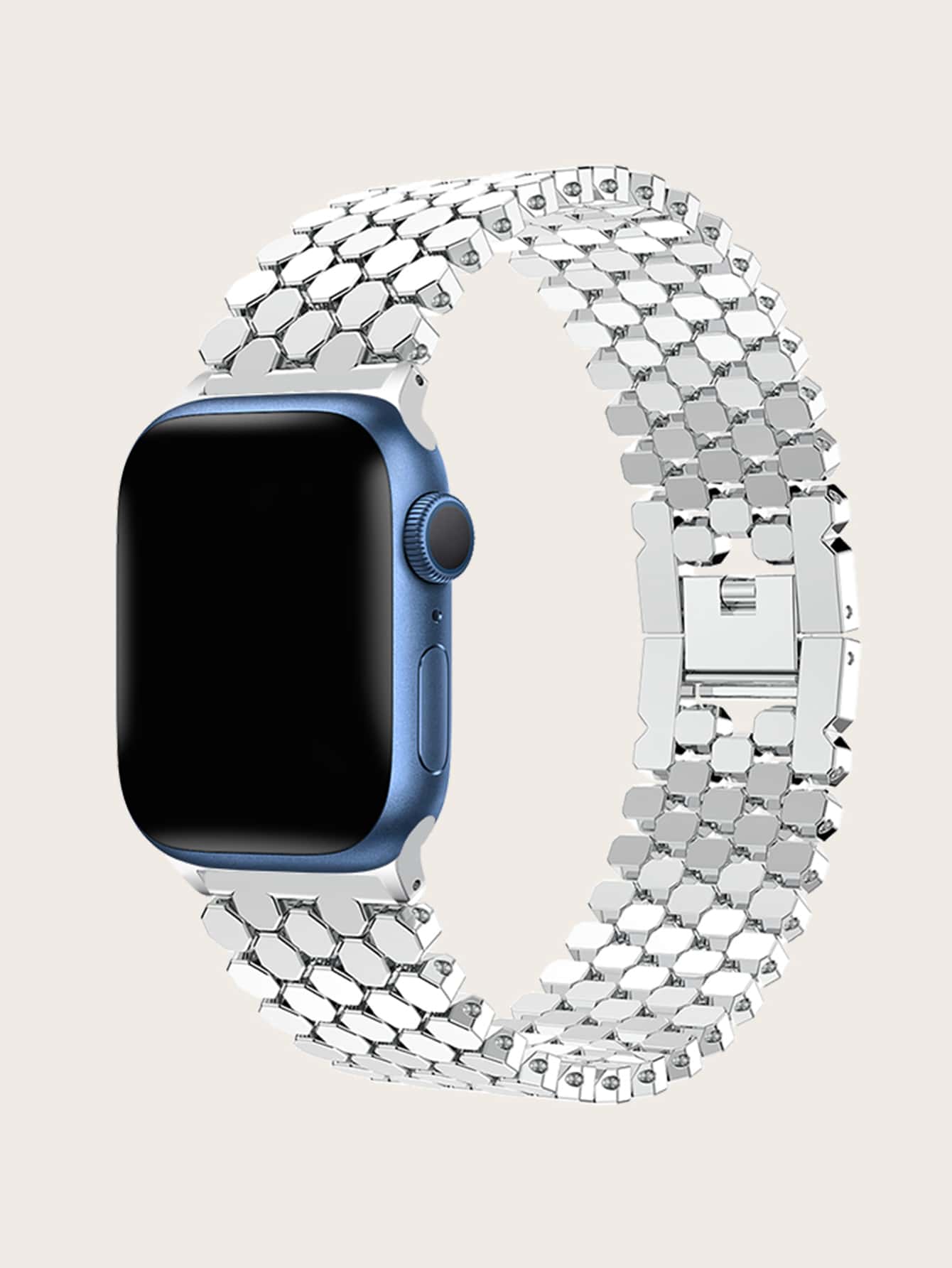 Correa de reloj de acero inoxidable compatible con Apple Watch Series 7 - Plateado - Ver 1