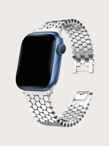 Correa de reloj de acero inoxidable compatible con Apple Watch Series 7 - Plateado - Ver 3
