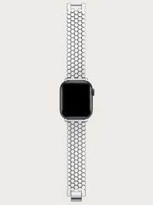 Correa de reloj de acero inoxidable compatible con Apple Watch Series 7 - Plateado - Ver 4