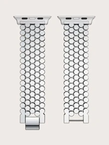 Correa de reloj de acero inoxidable compatible con Apple Watch Series 7 - Plateado - Ver 5