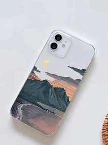 Landscape Print Clear Phone Case - Multicolor - View 2