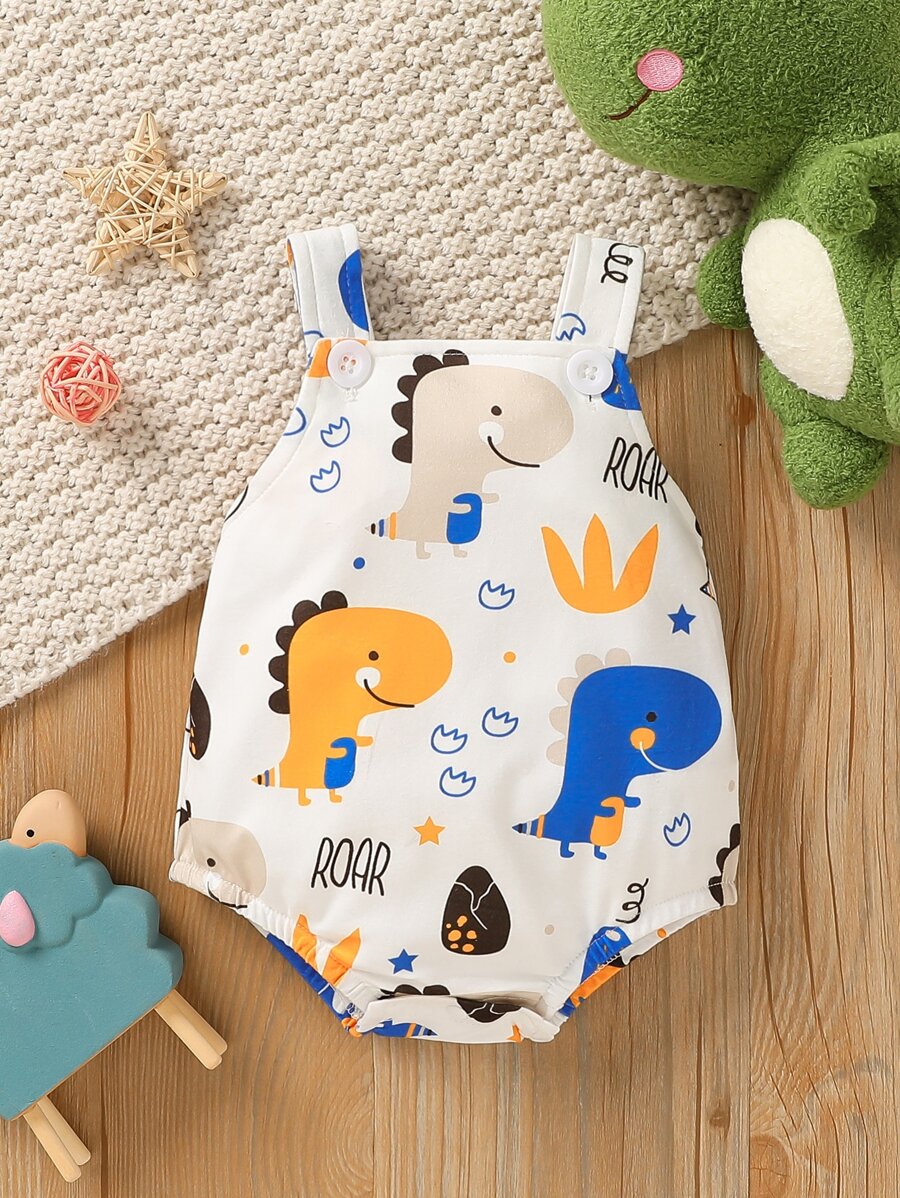 Baby Cartoon Print Button Bodysuit - Multicolor - View 1