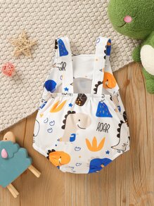 Baby Cartoon Print Button Bodysuit - Multicolor - View 2