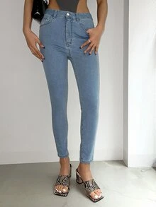 DAZY Button Front Pocket Jeans - Light Wash - View 5