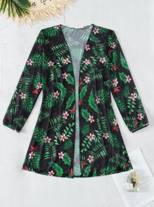 SHEIN Swim Summer Beach Tropical Print Kimono - Multicolor - View 7