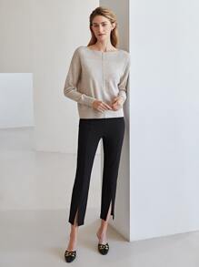 MOTF PREMIUM CASHMERE FINE KNIT BOAT NECK JUMPER - Apricot - View 5