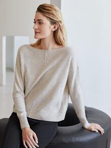 MOTF PREMIUM CASHMERE FINE KNIT BOAT NECK JUMPER - Apricot - View 6