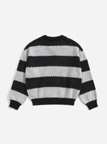 SHEIN Cậu bé mới biết đi Cardigans Nút phía trước Sọc Giải trí - Nhiều màu - Xem 2