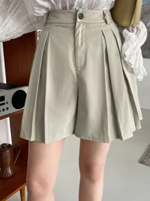 DAZY 高腰百褶前短褲