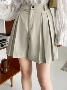 DAZY 高腰百褶前短褲