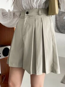 DAZY 高腰百褶前短褲