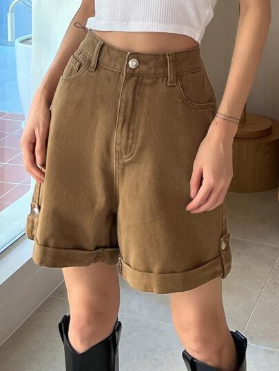 Shorts in denim monocolore