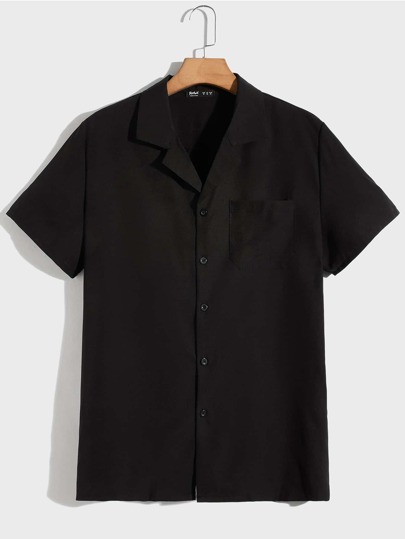 Street Life Men Solid Button Front Pocket Shirt, School