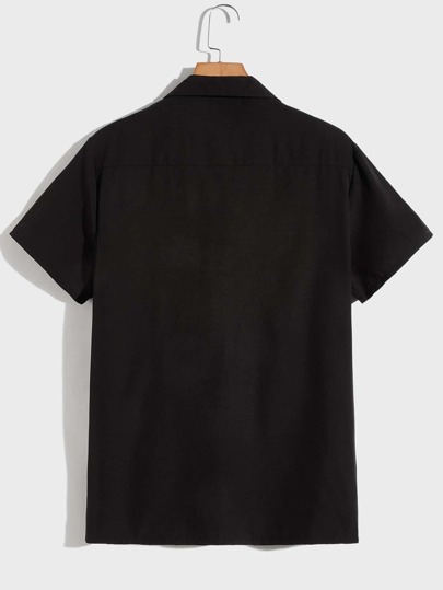 Street Life Men Solid Button Front Pocket Shirt, School