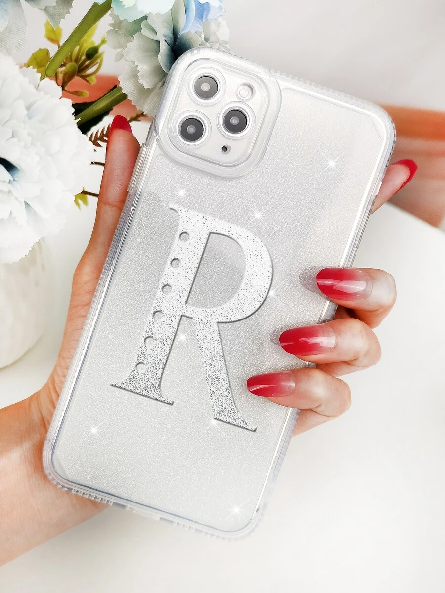 字母圖案金屬亮絲手機外殼 - 彩色 - 查看 1