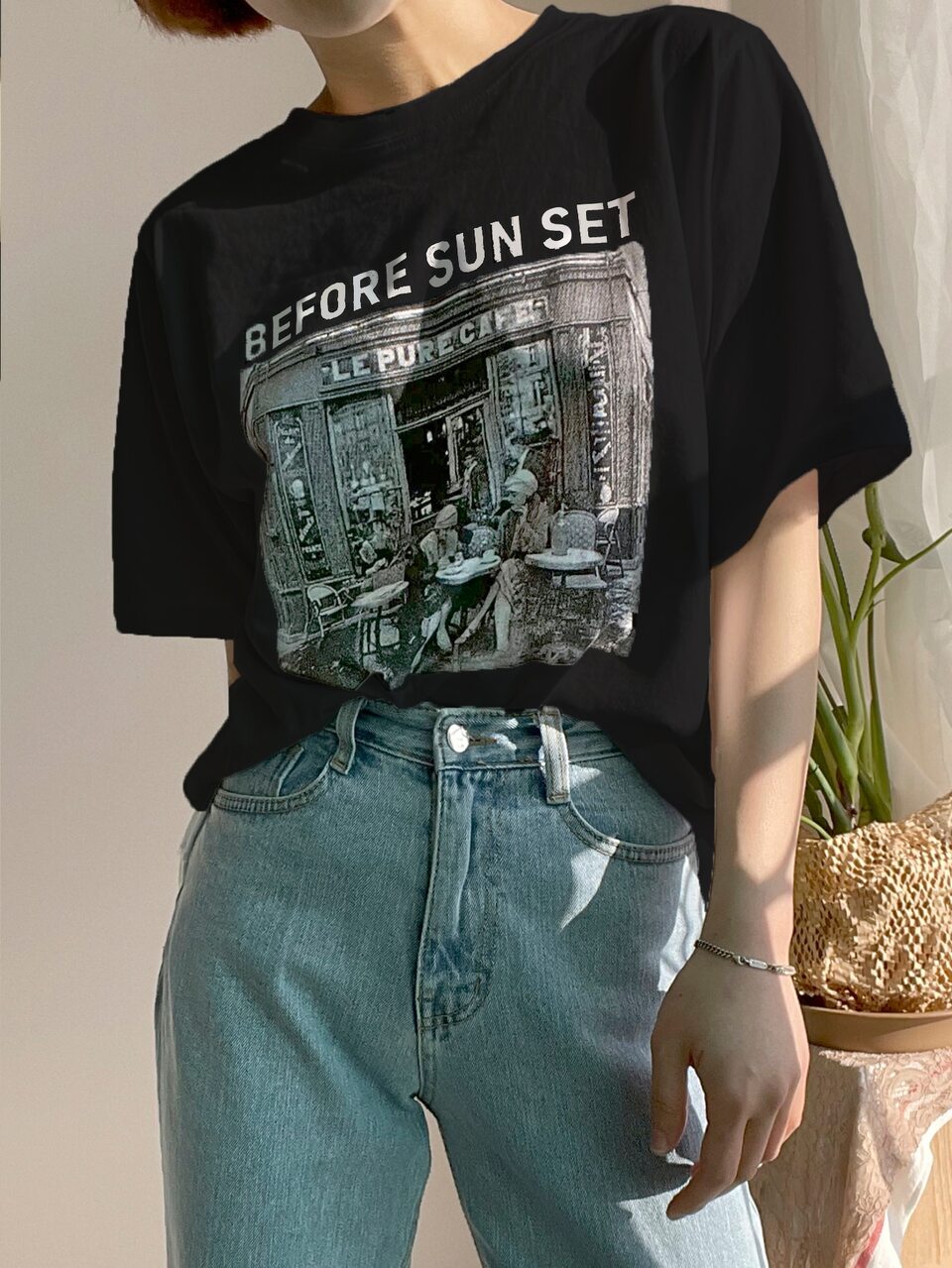 Slogan & Figure Graphic Tee