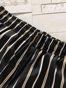 Manfinity Camisa de rayas con shorts - Negro - Ver 6