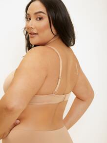 LUVLETTE Áo ngực không dây Full Cup màu rắn - Màu be - Xem 4