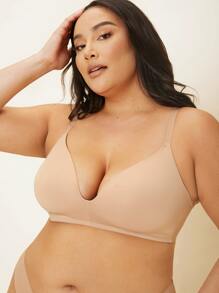 LUVLETTE Plus Plain Bralet - Apricot - View 2