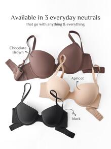 LUVLETTE Áo ngực không dây Full Cup màu rắn - Màu be - Xem 11