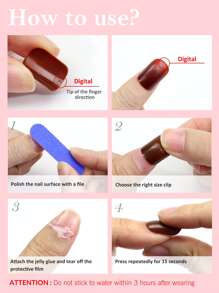 24 móng tay giả kẻ caro - màu xanh lá - Xem 8