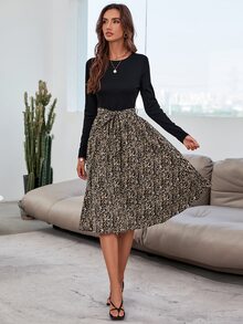 SHEIN LUNE Đầm Thắt lưng Đồ họa Giải trí - Nhiều màu - Xem 5