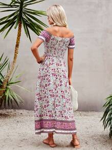 Đầm Dải chun Hoa Tất cả trên in Boho - Nhiều màu - Xem 2