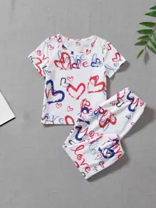 Đồ mặc nhà Trai Tim Lá thư Dễ thương - trắng - Xem 1