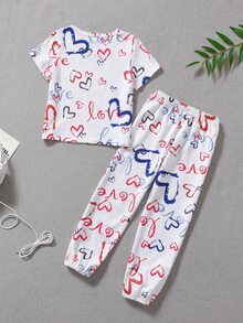 Đồ mặc nhà Trai Tim Lá thư Dễ thương - trắng - Xem 2