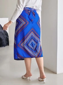 MOTF PREMIUM PLUS SCARF PRINT SKIRT - Multicolor - View 2