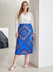 MOTF PREMIUM PLUS SCARF PRINT SKIRT - Multicolor - View 3