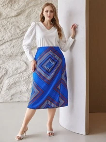 MOTF PREMIUM PLUS SCARF PRINT SKIRT - Multicolor - View 4