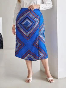 MOTF PREMIUM PLUS SCARF PRINT SKIRT - Multicolor - View 5