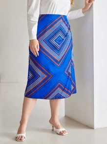 MOTF PREMIUM PLUS SCARF PRINT SKIRT - Multicolor - View 8