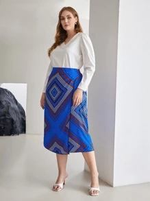 MOTF PREMIUM PLUS SCARF PRINT SKIRT - Multicolor - View 11