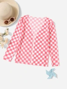 Teen Girls Plaid Kimono - Multicolor - View 3