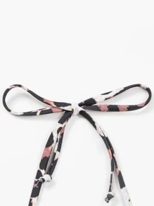 Leopard Halter Bikini Top, For Summer Beach Vacation - Multicolor - View 3