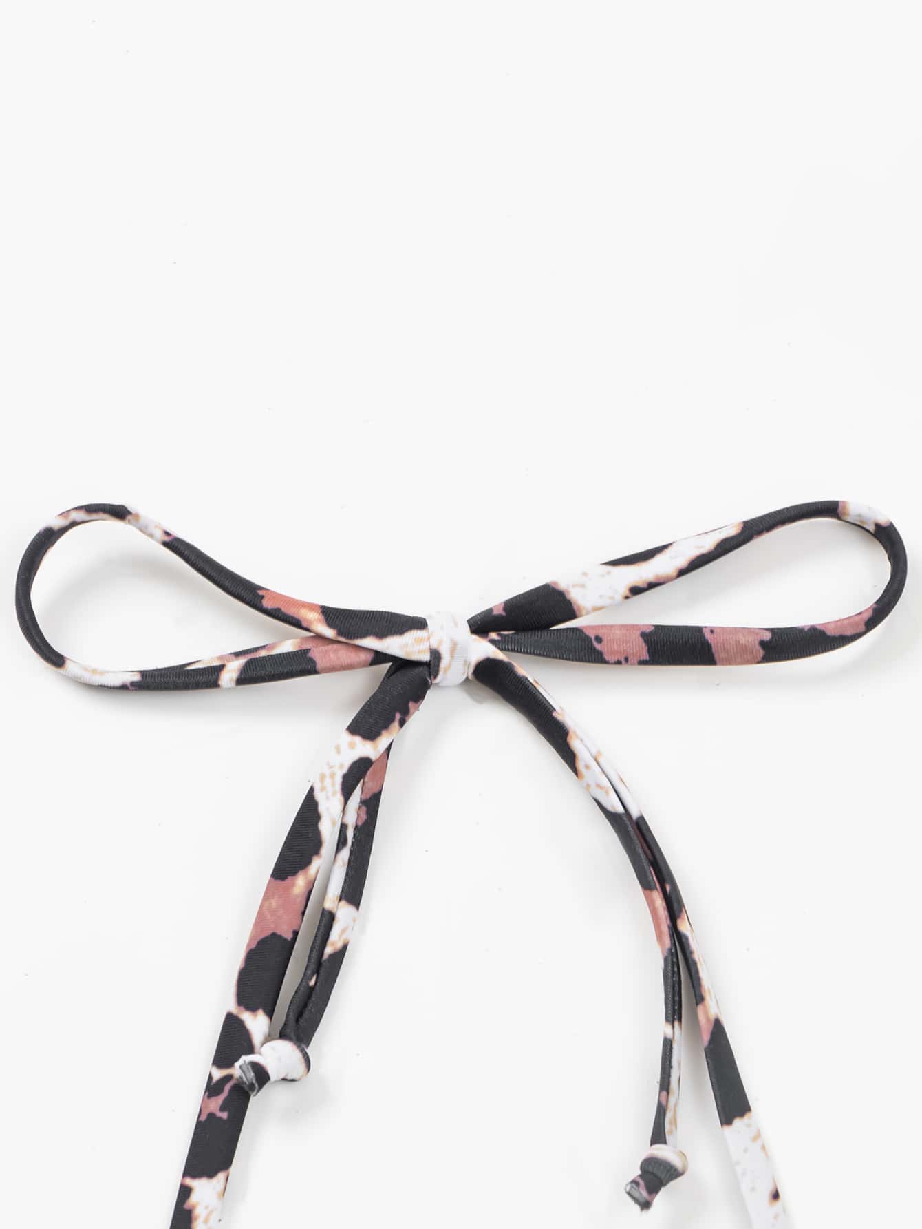 Leopard Halter Bikini Top, For Summer Beach Vacation - Multicolor - View 3