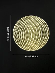 6pcs Round Hollow Coaster, Gold PVC Cup Mat For Dining Table - Gold - View 4