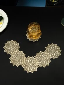 6入組樹葉鏤空杯托 - 金色 - 查看 1