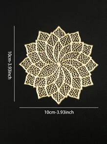 6入組樹葉鏤空杯托 - 金色 - 查看 4