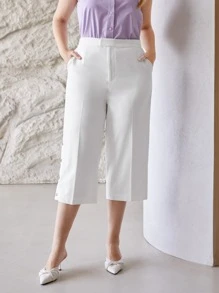 MOTF PREMIUM PLUS VISCOSE CAPRIS TAILORED TROUSERS - White - View 5