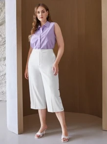 MOTF PREMIUM PLUS VISCOSE CAPRIS TAILORED TROUSERS - White - View 10